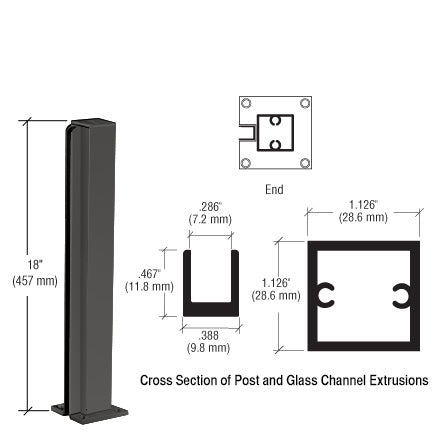CRL 18" End Design Series Partition Post