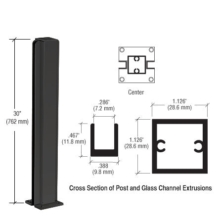 CRL 30" Center Design Series Partition Post