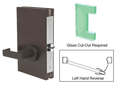 CRL 6" x 10" LHR Center Lock with Deadlatch in Passage Lock Function