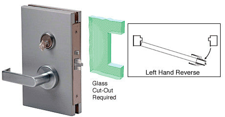 CRL 6" x 10" LHR Center Lock With Deadlatch in Storeroom Function