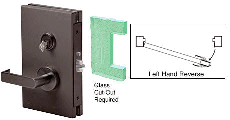 CRL 6" x 10" LHR Center Lock With Deadlatch in Storeroom Function