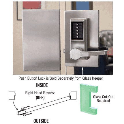 CRL 6" x 10" RHR Center Push Button Lock With Housing