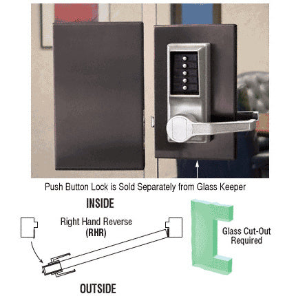 CRL 6" x 10" RHR Center Push Button Lock With Housing