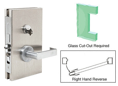 CRL 6" x 10" RHR Center Lock With Deadlatch in Entrance Lock Function