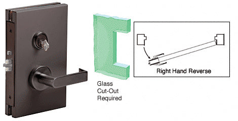 CRL 6" x 10" RHR Center Lock With Deadlatch in Storeroom Function