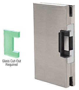 CRL 6" x 10" LH/RHR Custom Center Lock Glass Keeper With Deadlatch Electric Strike