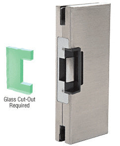 CRL 4" x 10" RH/LHR Custom Center Lock Glass Keeper With Deadlatch Electric Strike