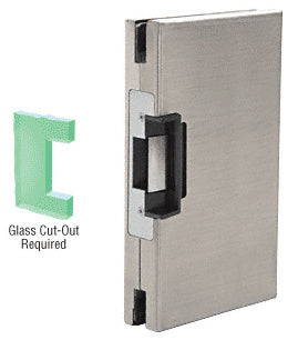 CRL 6" x 10" RH/LHR Custom Center Lock Glass Keeper with Deadlatch Electric Strike