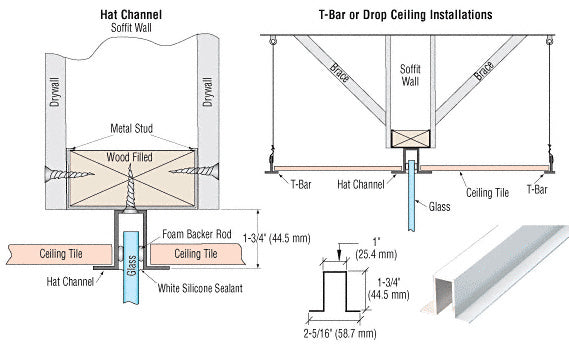 CRL White Hat Channel for Fixed Glazing