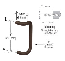 CRL Solid Offset Pull Handle