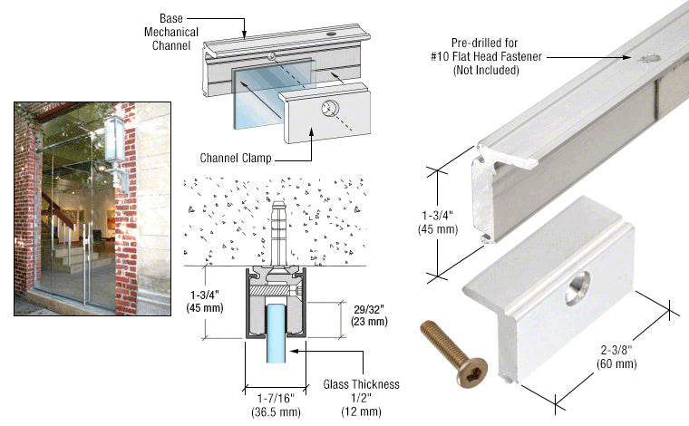 CRL 10' Mechanical Glazing Channel for 1/2"