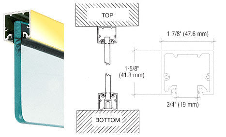 CRL Wide U-Channel With Top Load Roll-In Glazing Gasket for 3/8" and 1/2" Glass - Custom Length