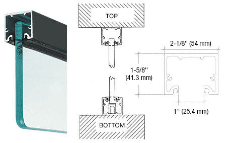 CRL Wide U-Channel with Top Load Roll-In Glazing Gasket for 3/4" Glass - Custom Length