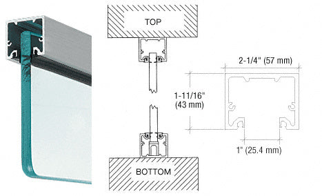 CRL Wide U-Channel with Top Load Roll-In Glazing Gasket for 3/4" Glass - 120" Length