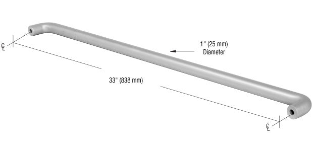 CRL Astral II Solid Push Bars for Single Acting Offset Door