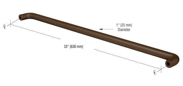 CRL Astral II Solid Push Bars for Single Acting Offset Door