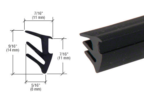 CRL Black 3/8" Roll-In Glazing Gasket - 100' Roll