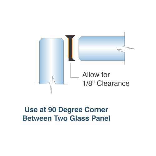 FHC Clear Partition Strip 90-Degree Corner Joint - 120" Length