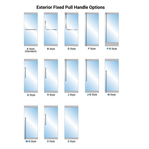 FHC Top Latching Panic Exit Device "A" Exterior Pull Handle RHR Swing 3 Top Metal Door Mount Exterior Retainer Plate - Polished Stainless