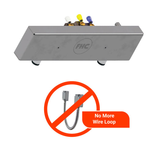 FHC Magnalink Egress Device - F Exterior Full Height Pull Handle - RHR - Glass Mount - Exterior Keyed Access - Brushed Stainless