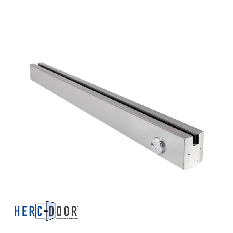 2-1/2" Low Profile Square Door Rail With Lock - 35-3/4" Length