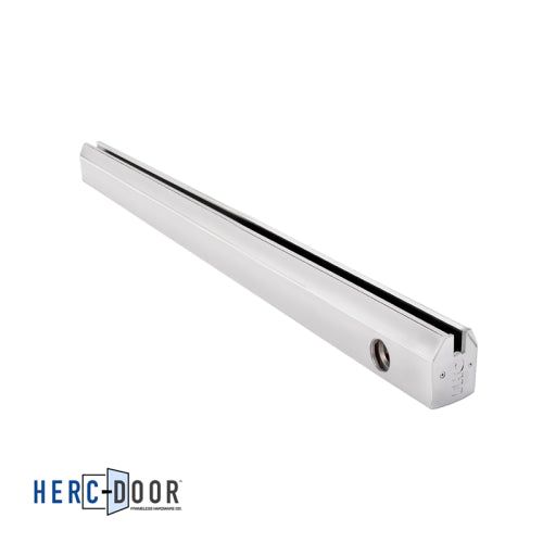 FHC 2-1/2" Low Profile Tapered Door Rail With Lock For 3/8" Glass - 35-3/4" Length