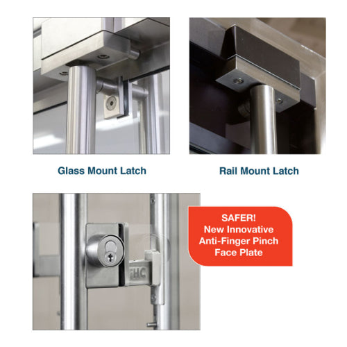 FHC Bottom Latching Panic Exit Device F Exterior Full Height Pull Handle RHR Bottom Rail Mount - Brushed Stainless