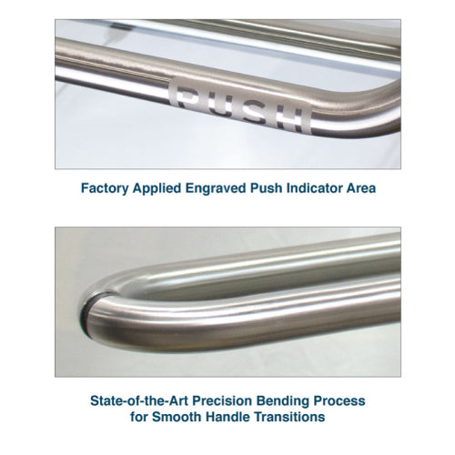 FHC Bottom Latching Panic Exit Device C Exterior Full Height Pull Handle LHR Bottom Rail Mount Ext. Keyed Access - Brushed Stainless